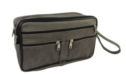 Saszetka Męska Skórzana Bradzo Duża GRETOS (PL) MAKO I Skóra Naturalna Surowa Skóra SZARY 27 x 16 x 10 [cm]