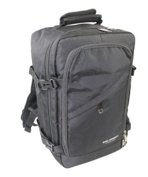 Solidny Plecak Bag Street ''DE LUXE'' Średni Plecak Rekreacyjny Rowerowy BS4107 CZARNY 40 x 26 x 19 [cm]
