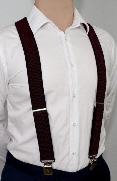 Szelki Do Spodni Polska Galanteria (PL) Z Materiału Regulowane Podwójne Typ X CIEMNY ZIELONY