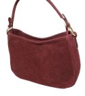 Torebka Skórzana LUKA 24-085 Skóra Naturalna Zamszowa Bordowa 30 x 20 x 9 [cm]