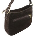 Torebka Skórzana LUKA 24-085 Skóra Naturalna Zamszowa Czekoladowa 30 x 20 x 9 [cm]