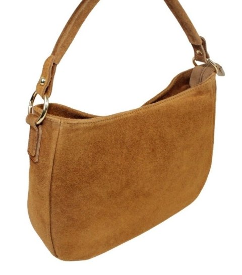 Torebka Skórzana LUKA 24-085 Skóra Naturalna Zamszowa Karmel 30 x 20 x 9 [cm]