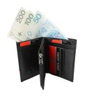 Portfel Męski Pierre Cardin Mały Pionowy Bez Zapięcia Suwak Na Drobne Skóra Naturalna RIFD 2421 10,5 x 8,5 x 2 [cm]