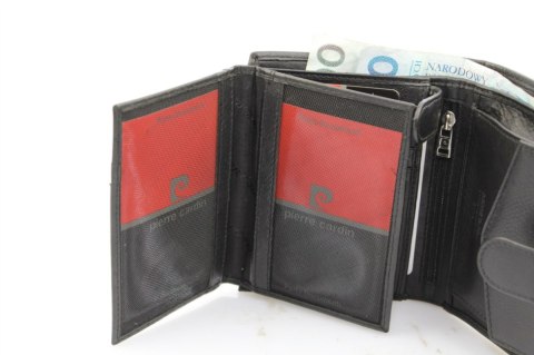 Portfel Męski Skórzany PIERRE CARDIN Skóra Licowa Duży Pionowy Z Zapięciem Z OZDOBNYM ELEMENTEM RFID 326A 12,5 x 10 [cm]