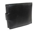Portfel Męski Skórzany PIERRE CARDIN Skóra Licowa Mały Poziomy Z Zapinką Dwa Skrzydełka 323A CZARNY 10,5 x 9 x 2 [cm]